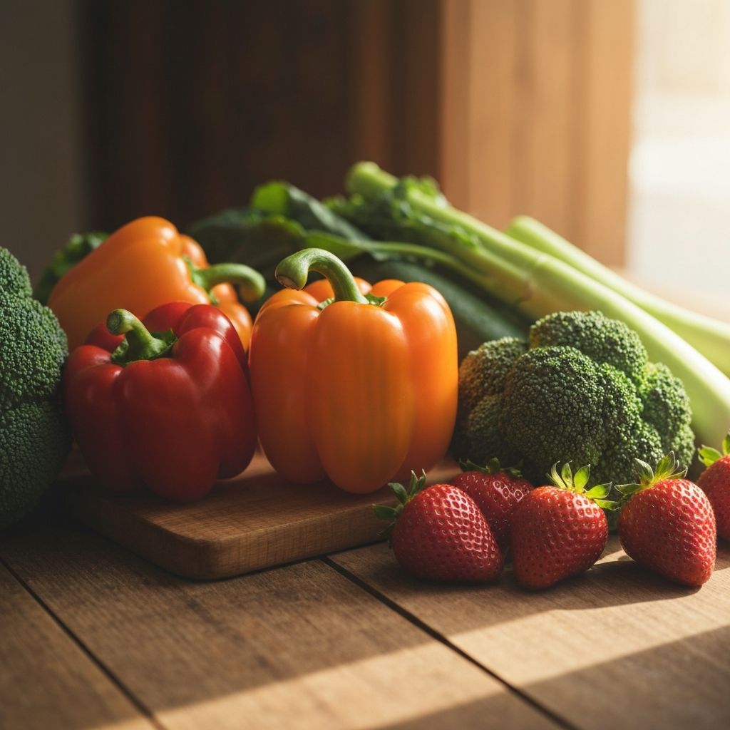 Fresh organic vegetables and whole foods